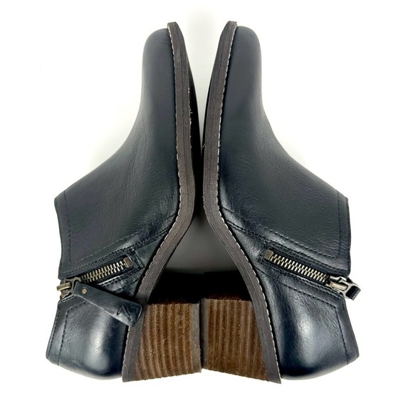 Zodiac Margot Shootie Black Leather Block Heel Zip Ankle Bootie Size 6M - Picture 5 of 13
